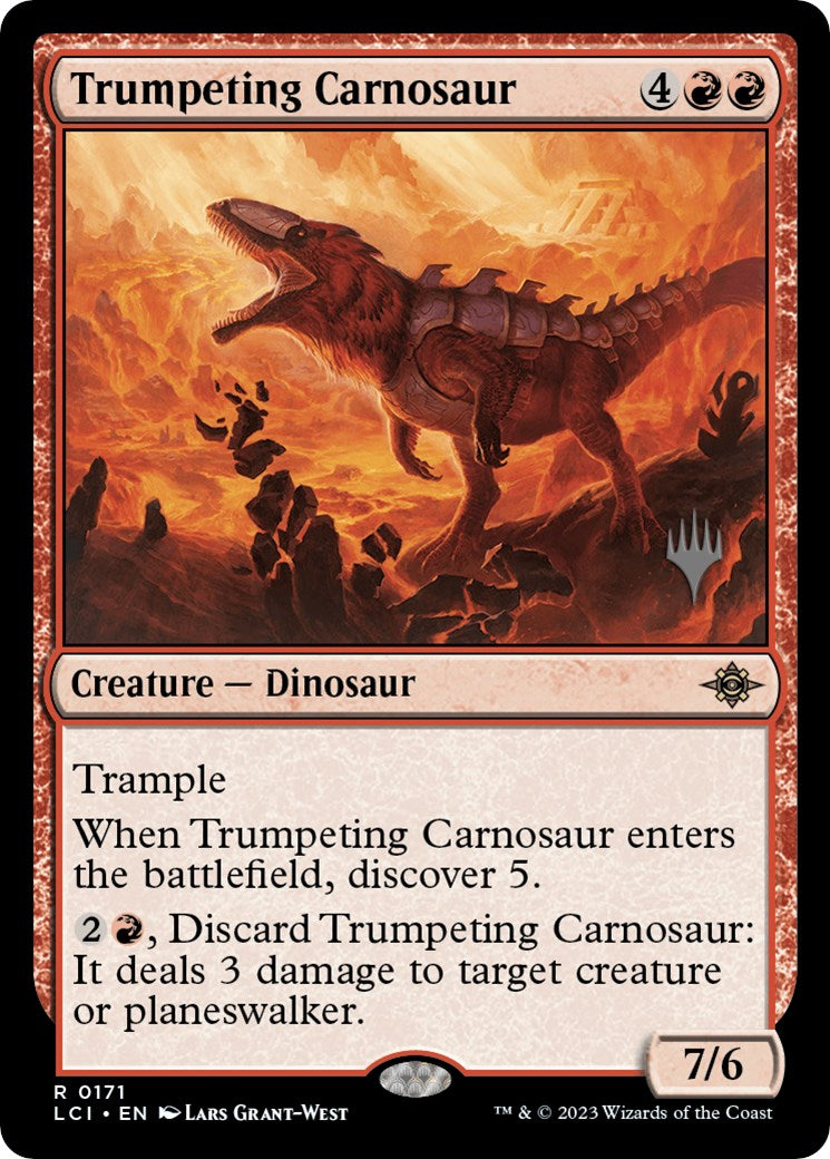 Trumpeting Carnosaur (Promo Pack) [The Lost Caverns of Ixalan Promos] | D20 Games