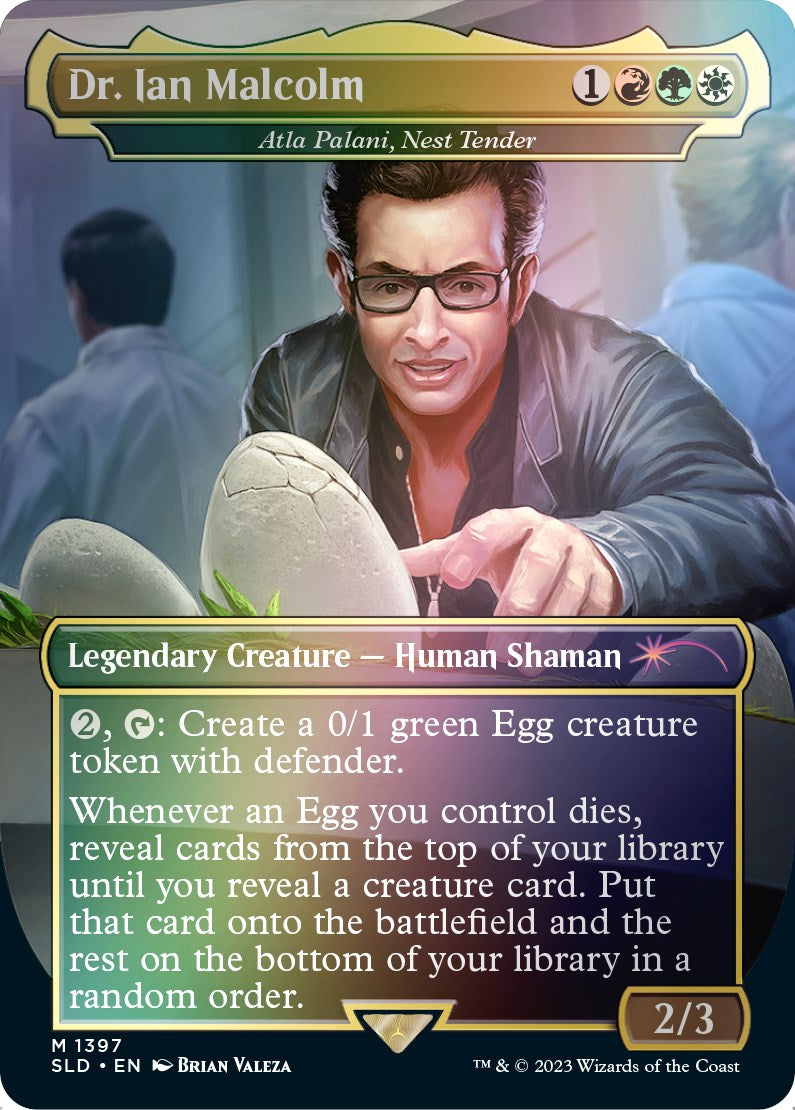 Dr. Ian Malcolm - Atla Palani, Nest Tender (Rainbow Foil) [Secret Lair Drop Series] | D20 Games