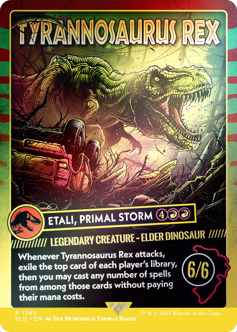 Tyrannosaurus Rex - Etali, Primal Storm (Rainbow Foil) [Secret Lair Drop Series] | D20 Games