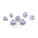 Opalite - Black Font 7 Piece RPG Set Gemstone Dice