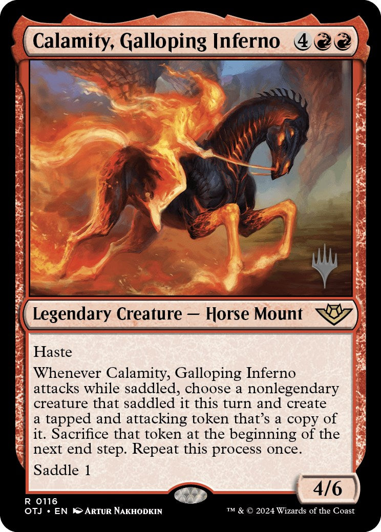 Calamity, Galloping Inferno (Promo Pack) [Outlaws of Thunder Junction Promos] | D20 Games