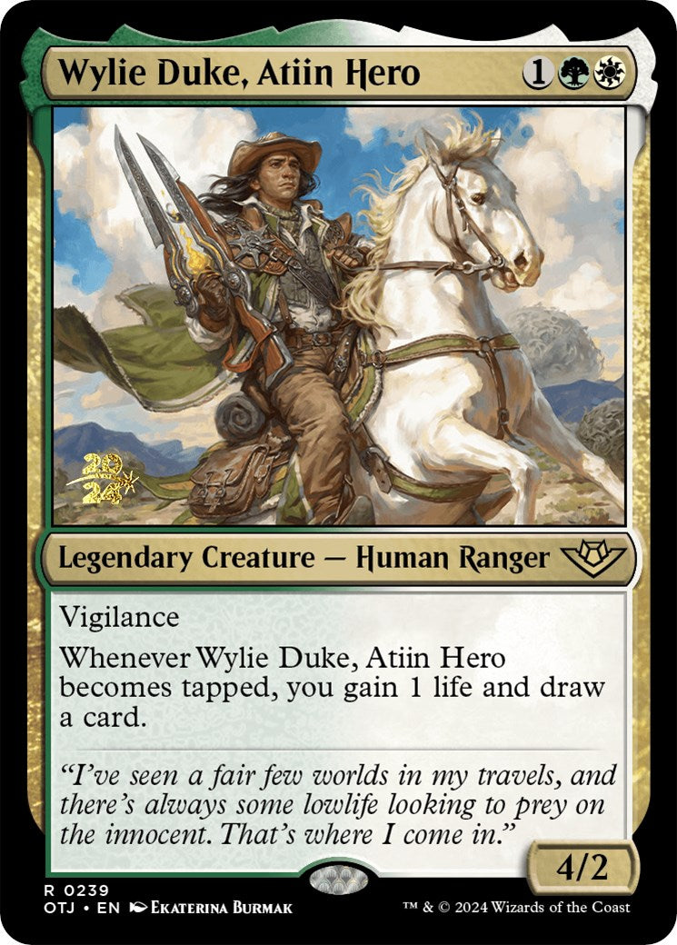 Wylie Duke, Atiin Hero [Outlaws of Thunder Junction Prerelease Promos] | D20 Games