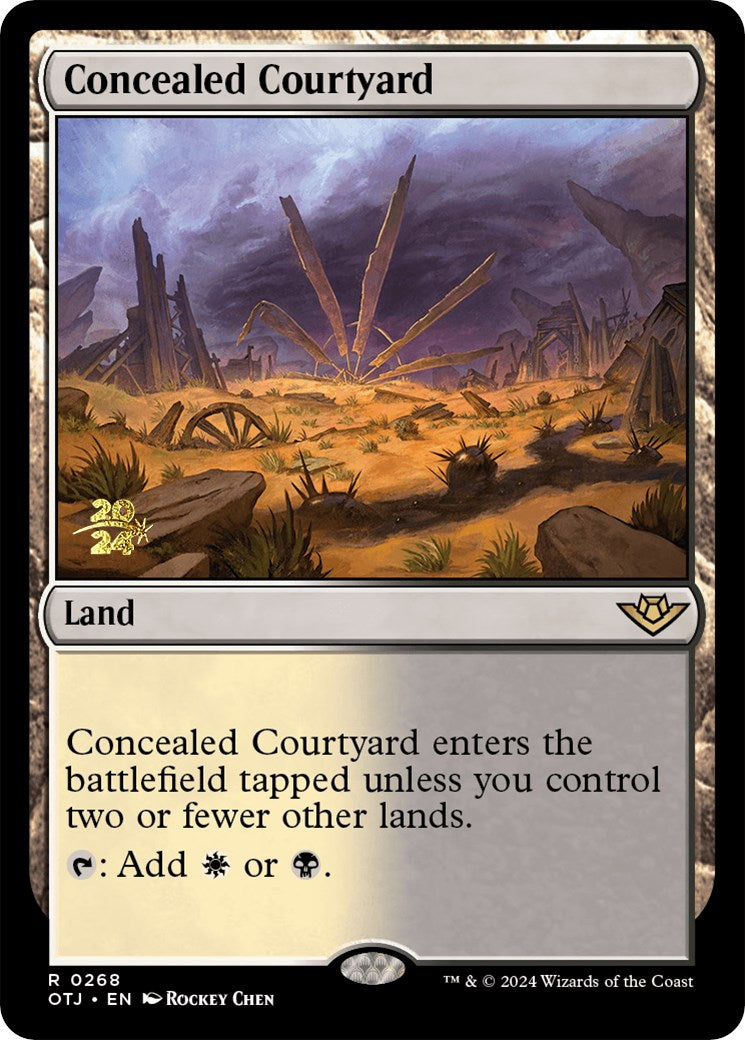 Concealed Courtyard (OTJ) [Outlaws of Thunder Junction Prerelease Promos] | D20 Games