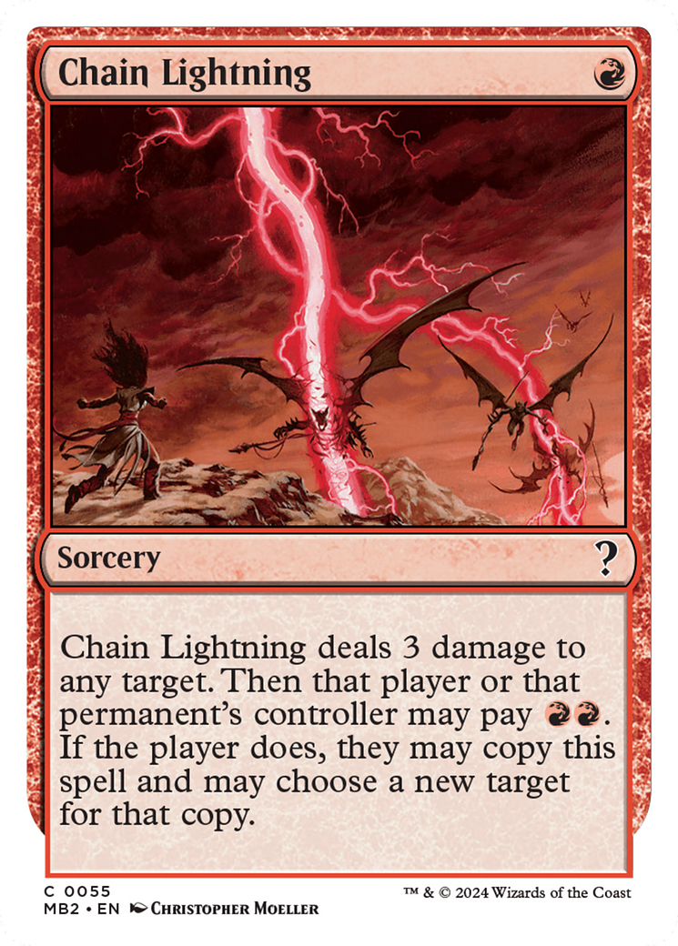 Chain Lightning (White Border) [Mystery Booster 2] | D20 Games