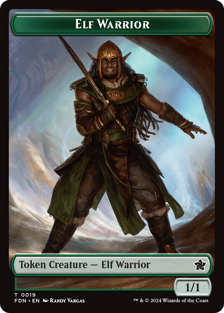 Emblem - Vivien Reid // Elf Warrior Double-Sided Token [Foundations Tokens] | D20 Games