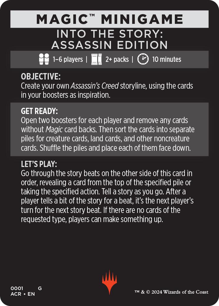 Into The Story: Assassin Edition (Magic Minigame) [Assassin's Creed Minigame] | D20 Games