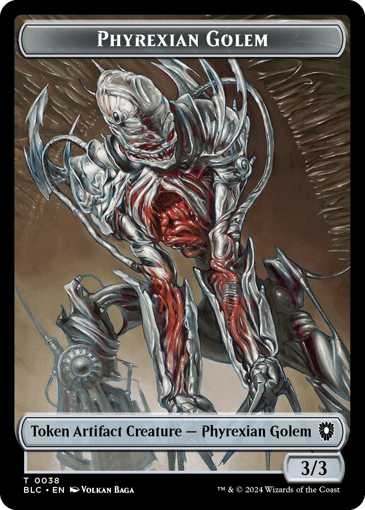 Phyrexian Golem // Faerie Double-Sided Token [Bloomburrow Commander Tokens] | D20 Games