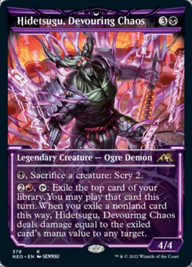 Hidetsugu, Devouring Chaos (Showcase Soft Glow) [Kamigawa: Neon Dynasty] | D20 Games