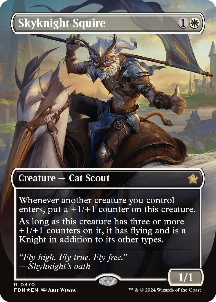 Skyknight Squire (Borderless) (Mana Foil) [Foundations] | D20 Games