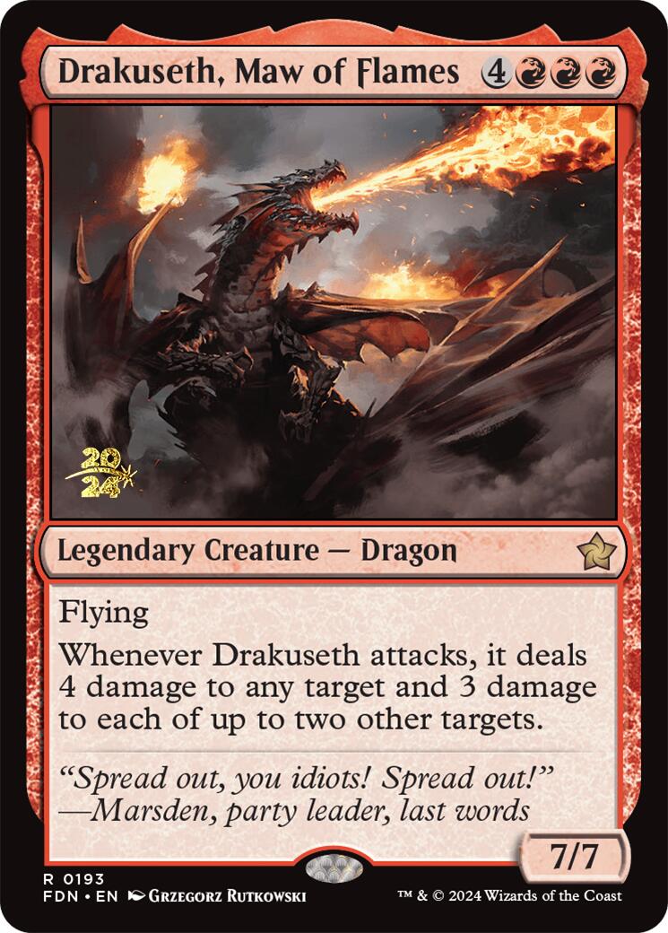 Drakuseth, Maw of Flames [Foundations Prerelease Promos] | D20 Games