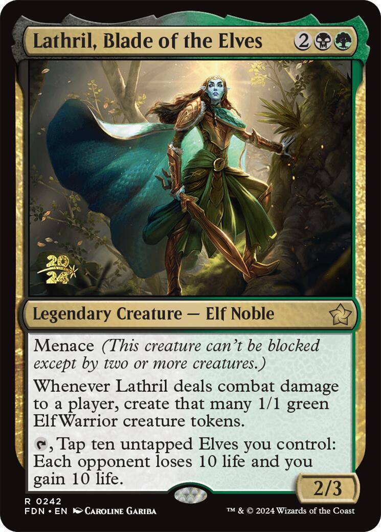 Lathril, Blade of the Elves [Foundations Prerelease Promos] | D20 Games