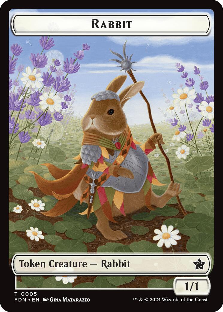 Rabbit // Soldier Double-Sided Token [Foundations Tokens] | D20 Games