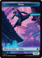 Emblem - Kaito, Cunning Infiltrator // Ninja Doubled-Sided Token [Foundations Tokens] | D20 Games