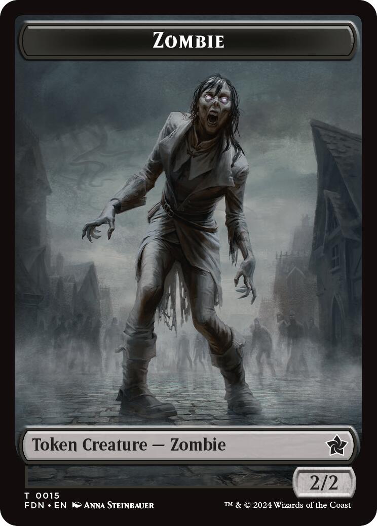 Zombie // Insect Doubled-Sided Token [Foundations Tokens] | D20 Games