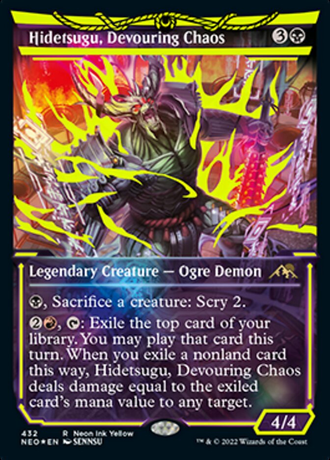 Hidetsugu, Devouring Chaos (Neon Ink Yellow) [Kamigawa: Neon Dynasty] | D20 Games