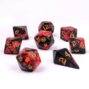 Wyrmforged Rollers - Rounded Edge 8 Piece Polyhedral Dice set - Blood Pact