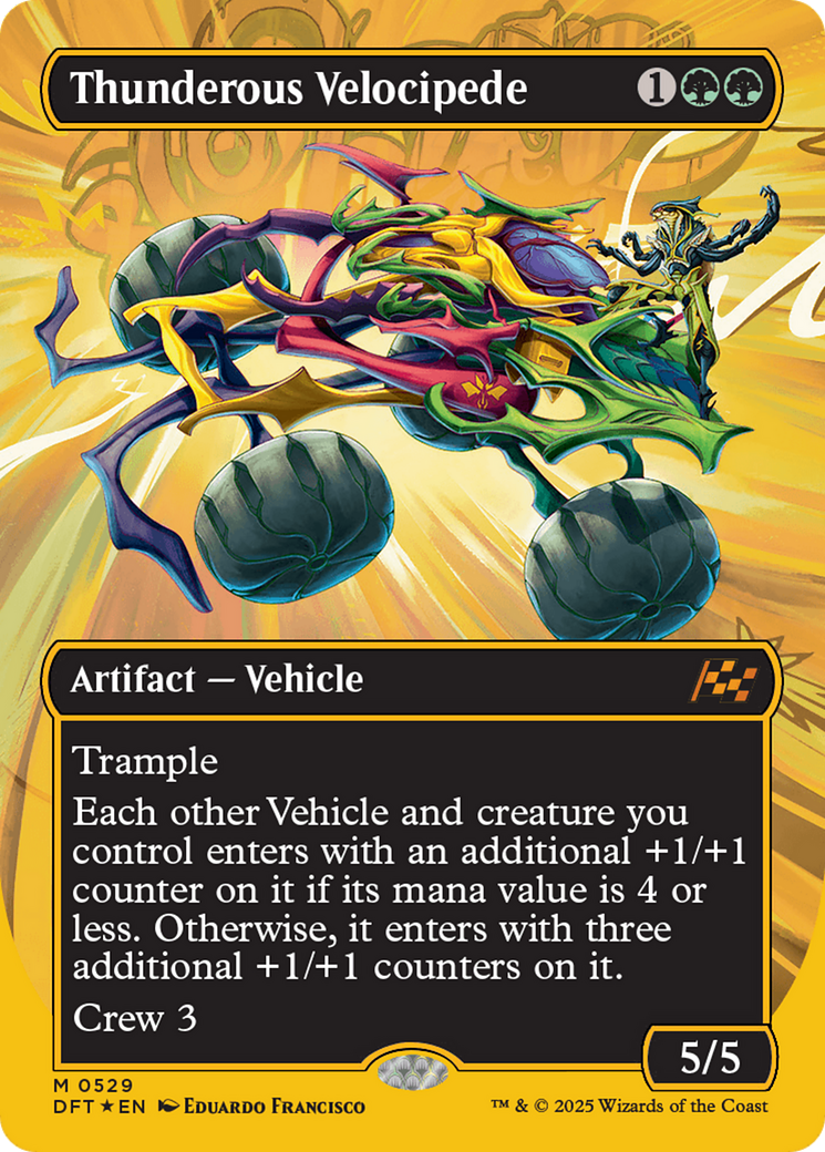 Thunderous Velocipede (Borderless) (First-Place Foil) [Aetherdrift] | D20 Games