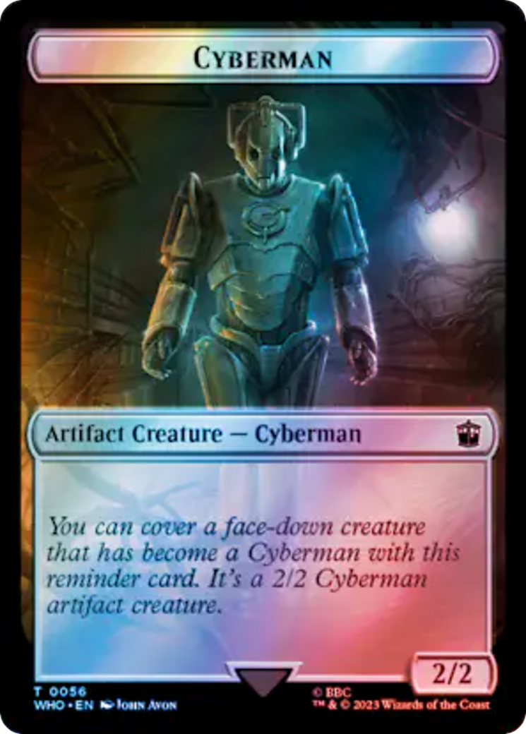 Alien Rhino // Cyberman Double-Sided Token (Surge Foil) [Doctor Who Tokens] | D20 Games