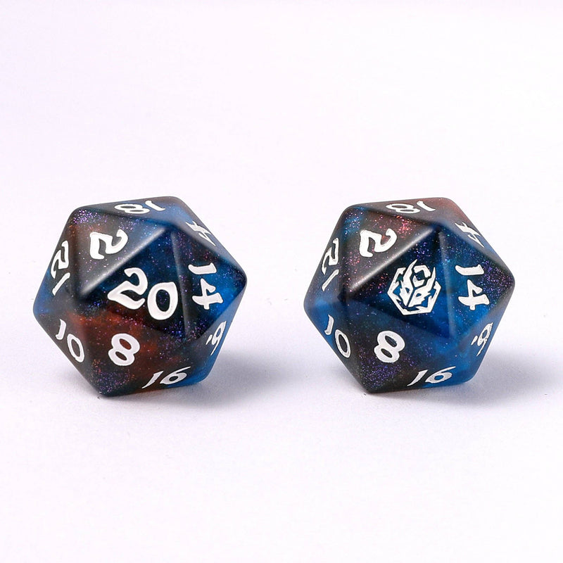 Wyrmforged Rollers - Rounded Edge 8 Piece Polyhedral Dice set - Mystic Nebula
