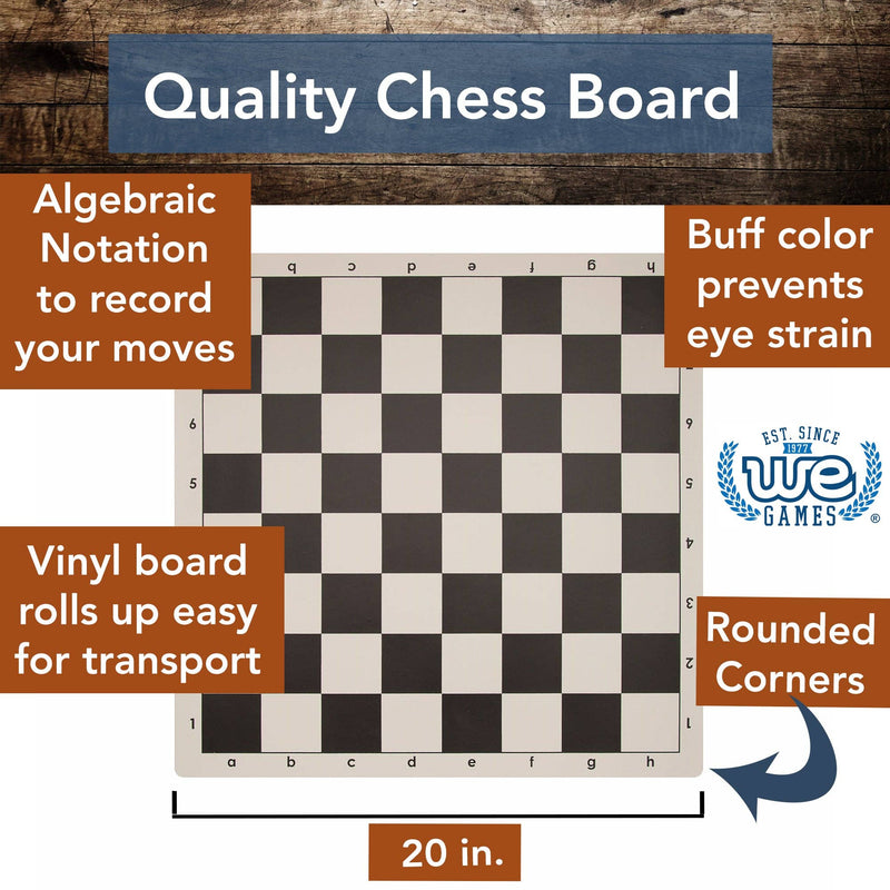 WE Games Best Value Tournament Chess Set - 20 inch: Green