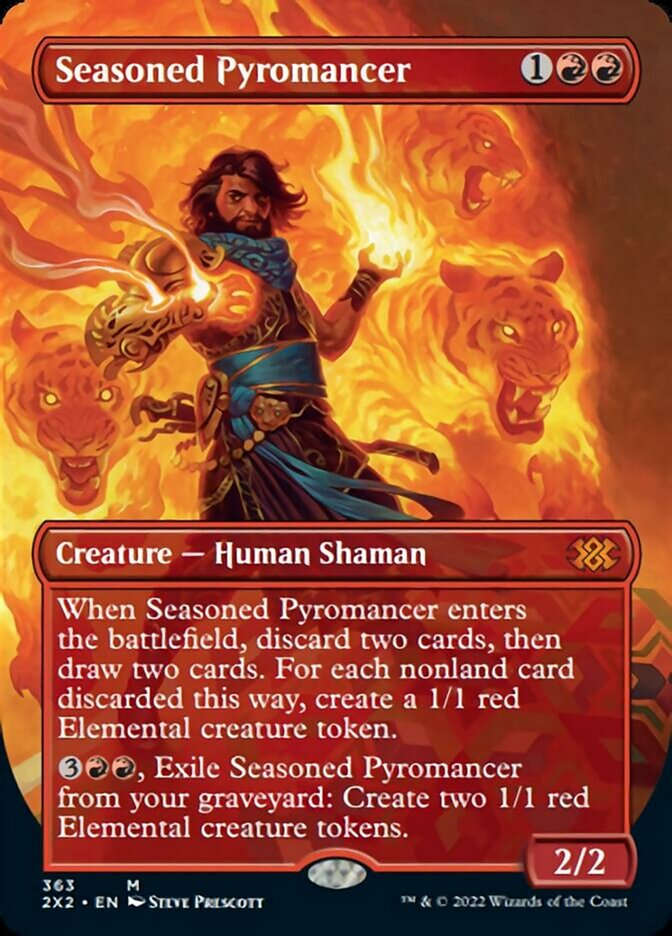 Seasoned Pyromancer (Borderless Alternate Art) [Double Masters 2022] | D20 Games