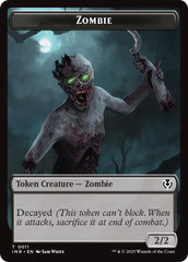 Zombie (0011) // Zombie (0012) Double-Sided Token [Innistrad Remastered Tokens] | D20 Games