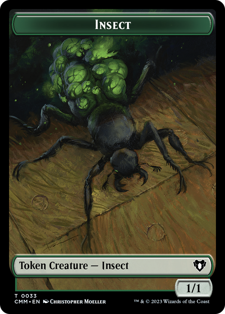 Spirit (0010) // Insect Double-Sided Token [Commander Masters Tokens] | D20 Games