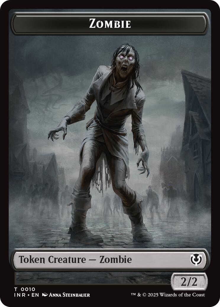 Zombie (0010) // Blood Double-Sided Token [Innistrad Remastered Tokens] | D20 Games