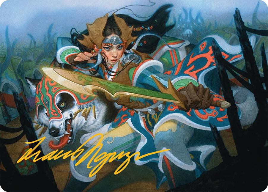 Eshki Dragonclaw Art Card (23/54) (Gold-Stamped Signature) [Tarkir: Dragonstorm Art Series] | D20 Games
