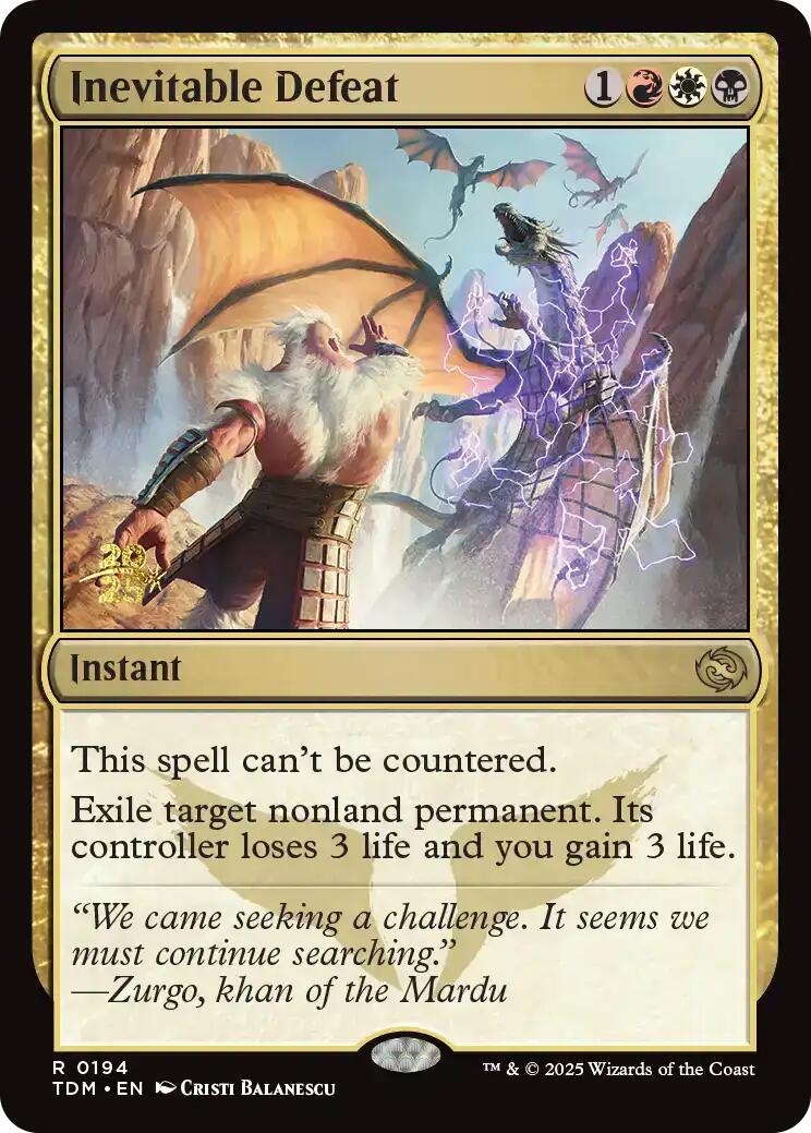 Inevitable Defeat [Tarkir: Dragonstorm Prerelease Promos] | D20 Games