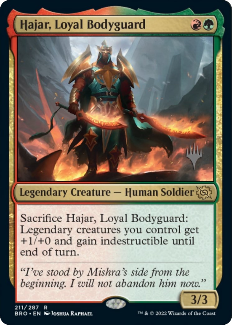 Hajar, Loyal Bodyguard (Promo Pack) [The Brothers' War Promos] | D20 Games