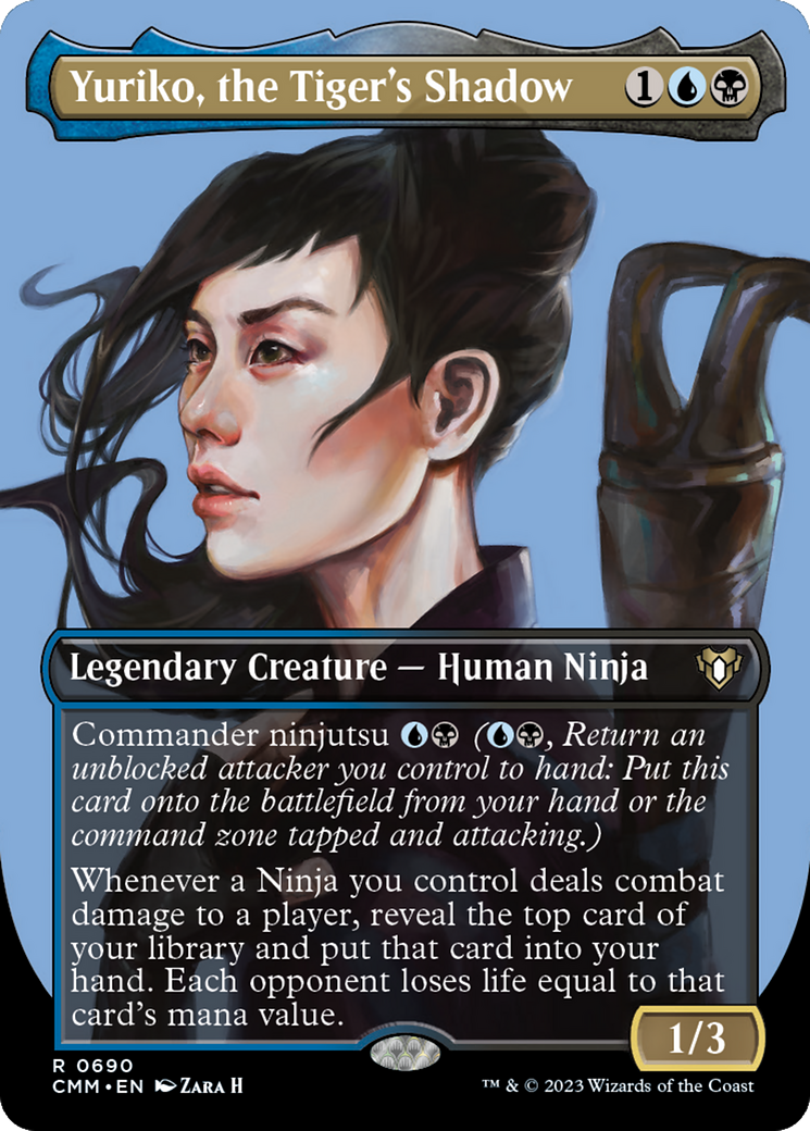 Yuriko, the Tiger's Shadow (Borderless Profile) [Commander Masters] | D20 Games