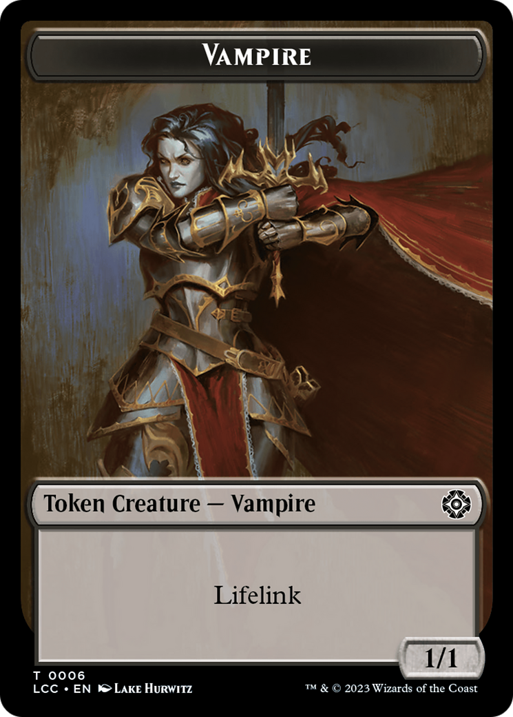 Vampire (0006) // Vampire Demon Double-Sided Token [The Lost Caverns of Ixalan Commander Tokens] | D20 Games