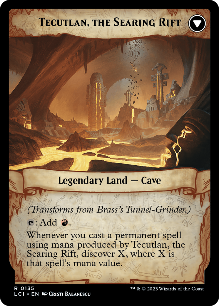 Brass's Tunnel-Grinder // Tecutlan, the Searing Rift [The Lost Caverns of Ixalan Prerelease Cards] | D20 Games