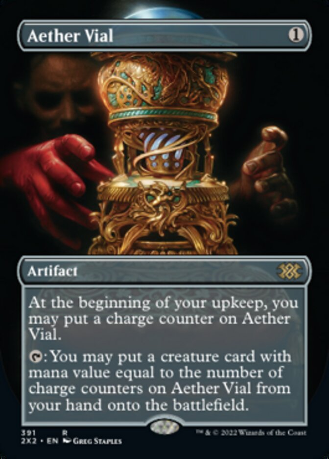 Aether Vial (Borderless Alternate Art) [Double Masters 2022] | D20 Games