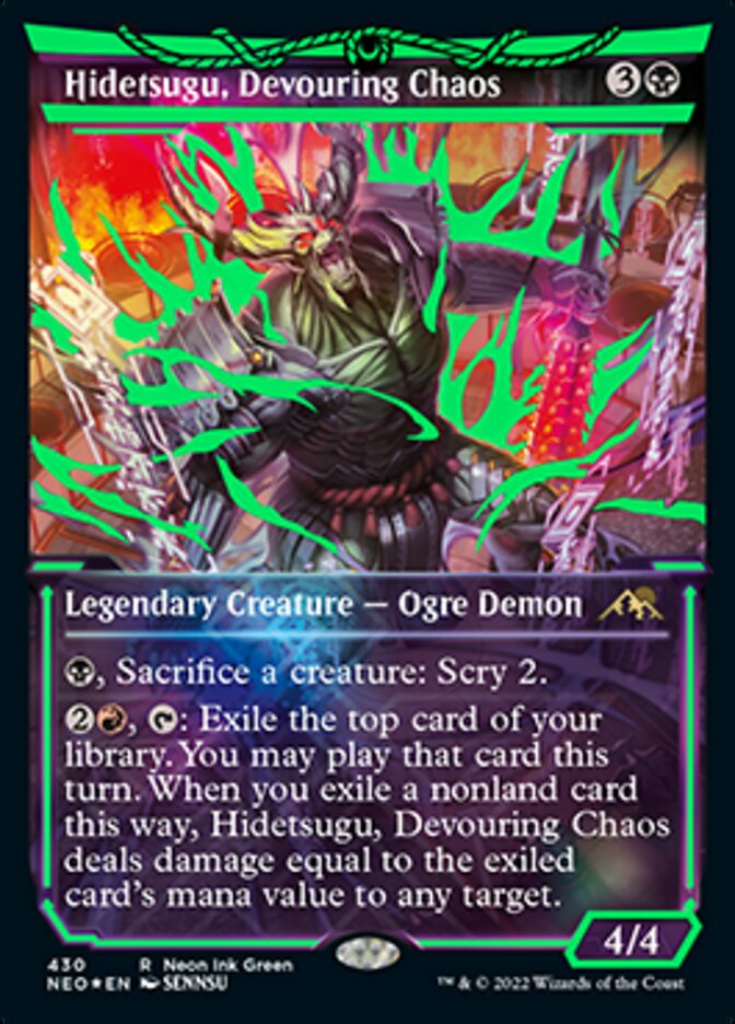 Hidetsugu, Devouring Chaos (Neon Ink Green) [Kamigawa: Neon Dynasty] | D20 Games