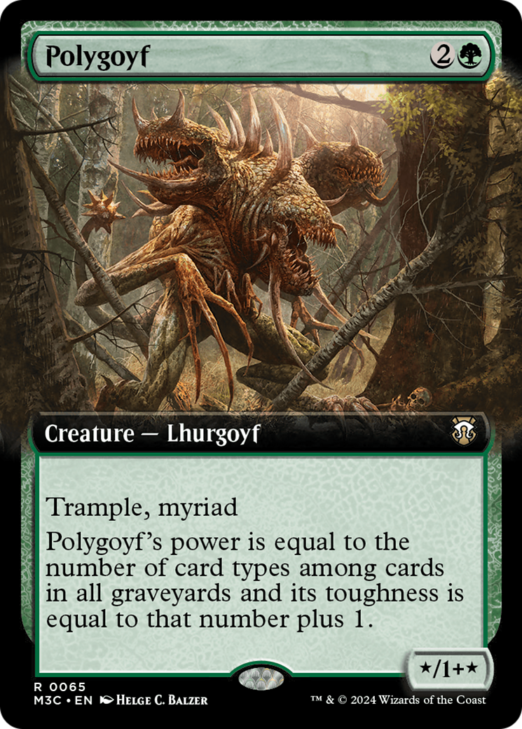 Polygoyf (Extended Art) (Ripple Foil) [Modern Horizons 3 Commander] | D20 Games