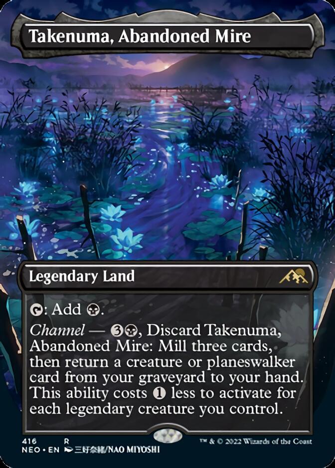 Takenuma, Abandoned Mire (Borderless Alternate Art) [Kamigawa: Neon Dynasty] | D20 Games