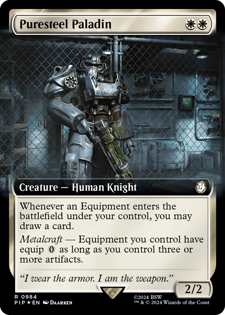 Puresteel Paladin (Extended Art) (Surge Foil) [Fallout] | D20 Games