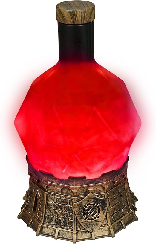 ENHANCE Gaming Sorcerer's Health Potion Light with Swirling Mystical Brew - Potion Bottle Mood Light Prop for Tabletop Game Immersion, Playroom, Desk Decor - Soft Glowing Whirling Goblet (Red Elixir) | D20 Games