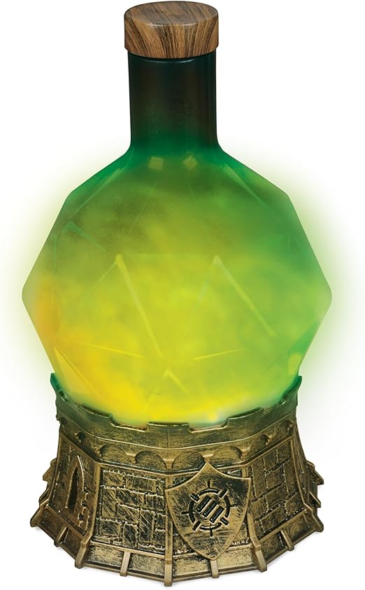 Enhance Gaming Sorcerer's Potion Light with Swirling Mystical Brew - Potion Bottle Mood Light Prop for Tabletop Game Immersion, Playroom, Desk Decor - Soft Glowing Whirling Potion (Green Elixir) | D20 Games