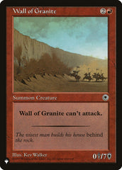 Wall of Granite [The List] | D20 Games