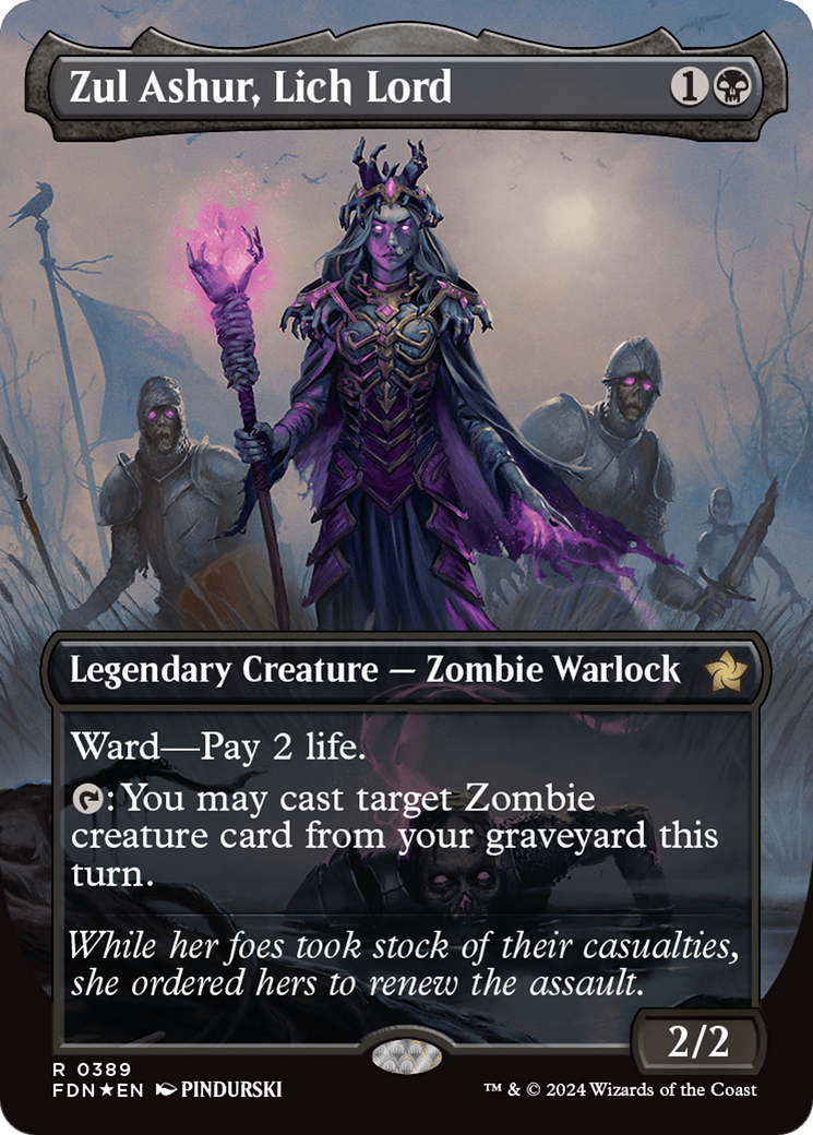 Zul Ashur, Lich Lord (Borderless) (Mana Foil) [Foundations] | D20 Games