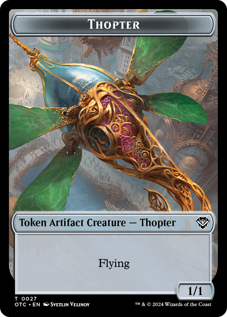 Thopter // Treasure Double-Sided Token [Outlaws of Thunder Junction Commander Tokens] | D20 Games