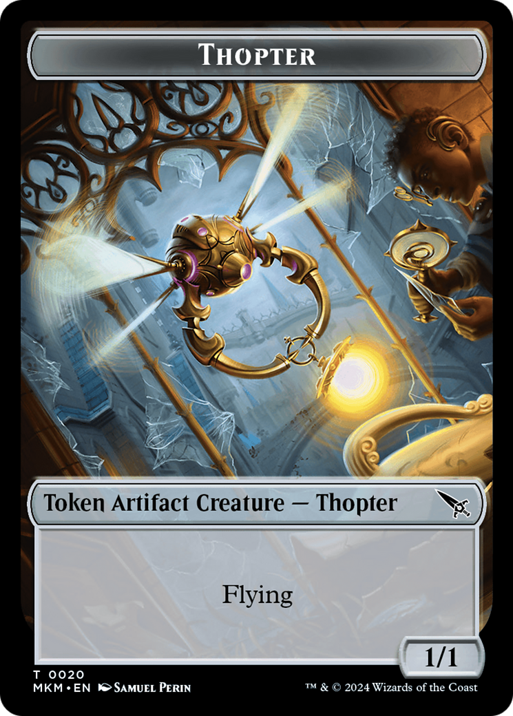 Thopter (0020) // Clue (0017) Double-Sided Token [Murders at Karlov Manor Tokens] | D20 Games