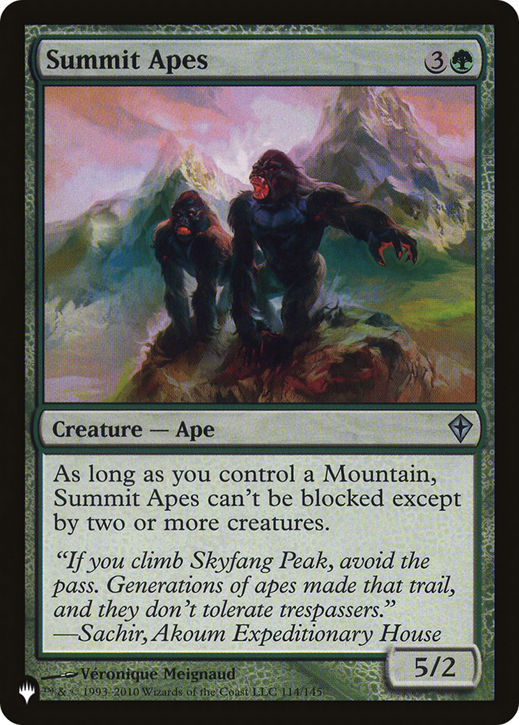 Summit Apes [The List] | D20 Games