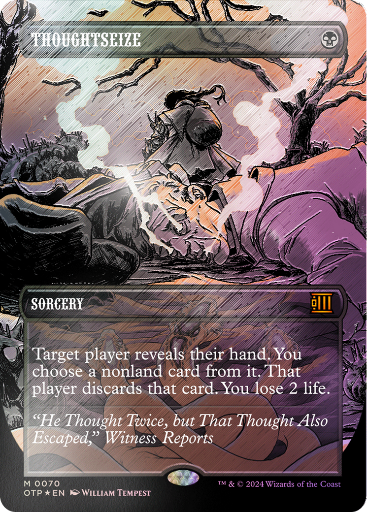 Thoughtseize (Textured Foil) [Outlaws of Thunder Junction: Breaking News] | D20 Games