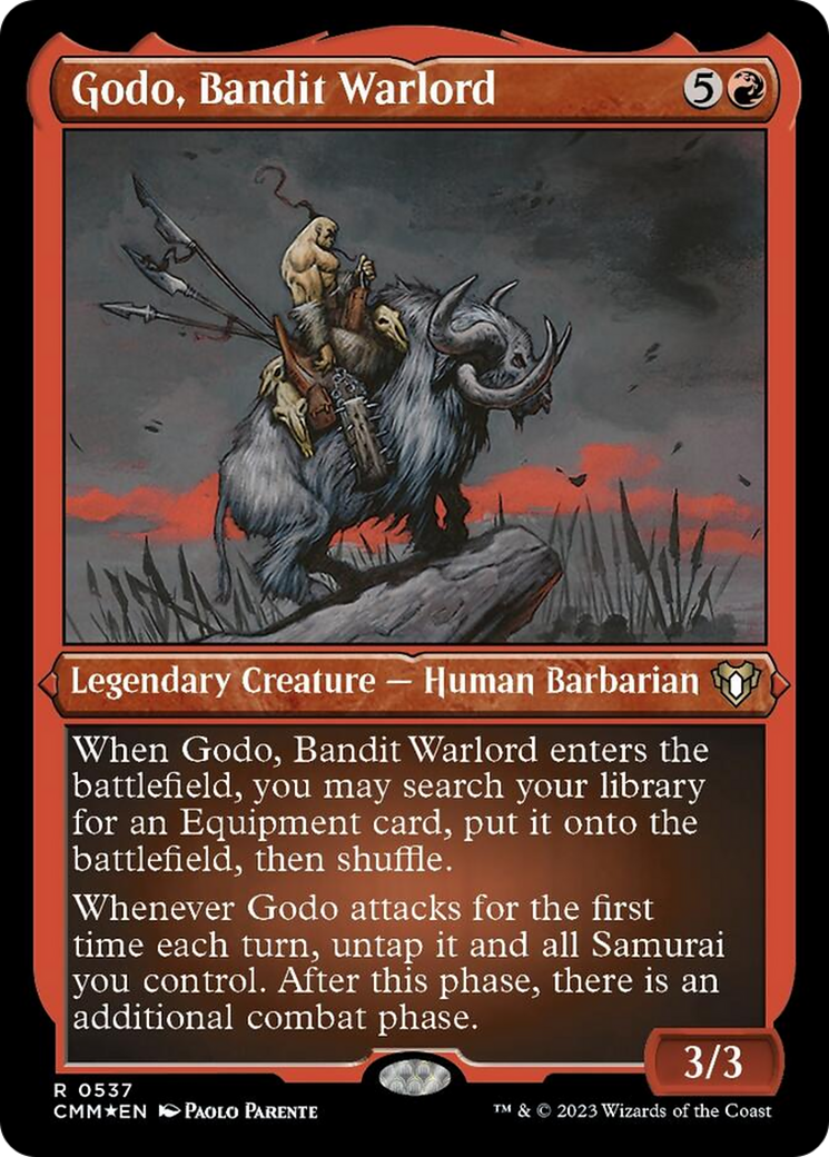 Godo, Bandit Warlord (Foil Etched) [Commander Masters] | D20 Games