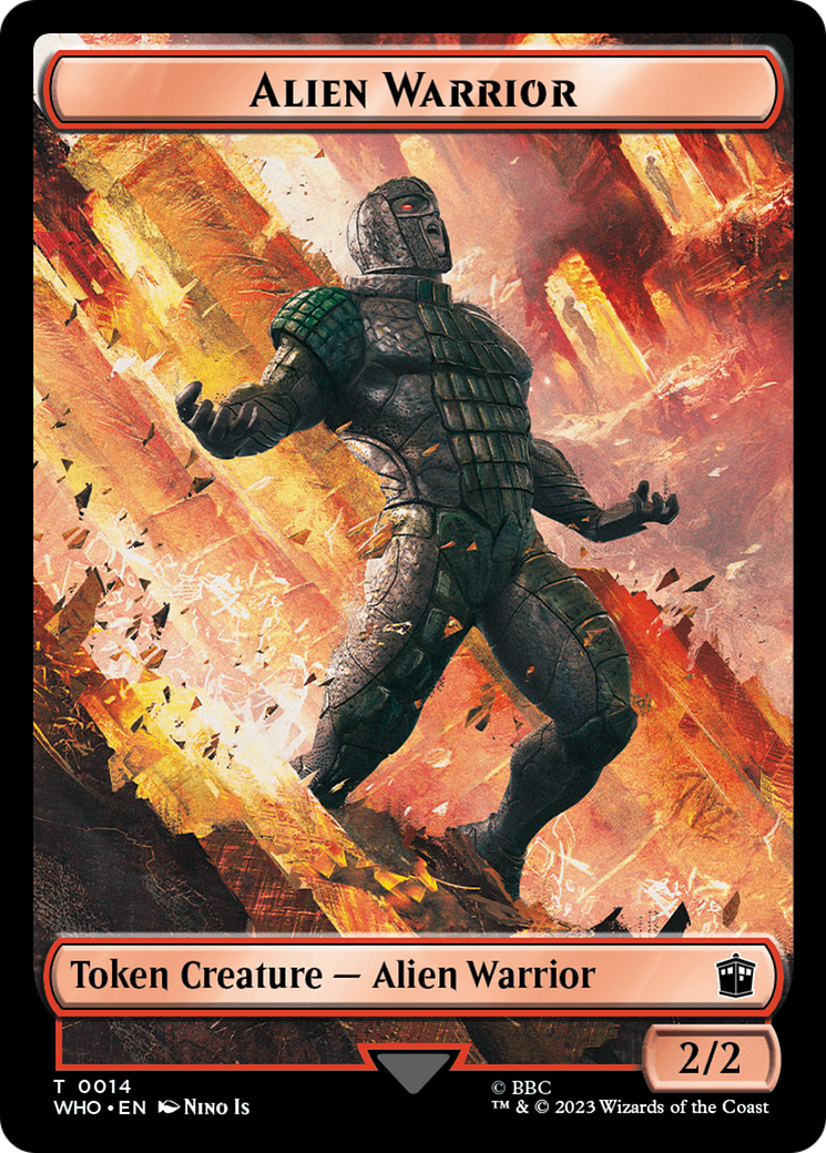 Soldier // Alien Warrior Double-Sided Token [Doctor Who Tokens] | D20 Games