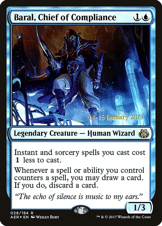 Baral, Chief of Compliance [Aether Revolt Prerelease Promos] | D20 Games